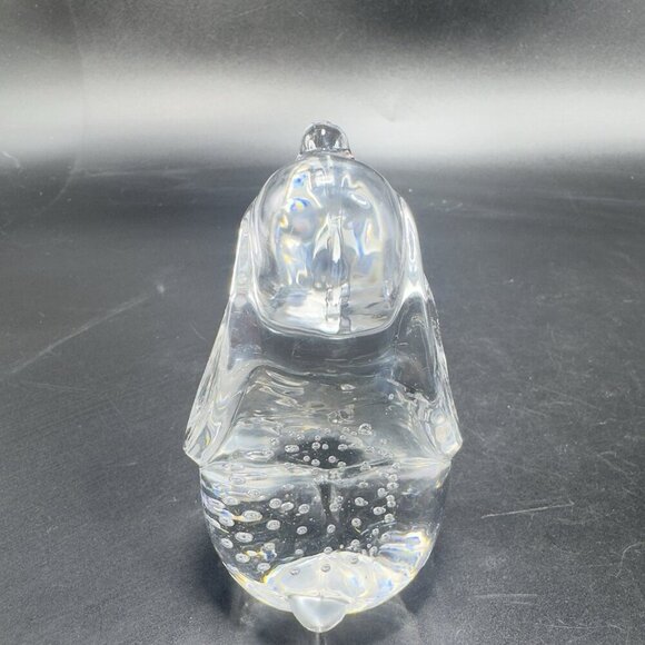 Clear Hound Dog Figurine Paperweight Manganese 365nm Green UV Glow Small Bubbles - Picture 9 of 12